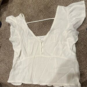 Kirious Los Angeles White Ruffled Crop Top